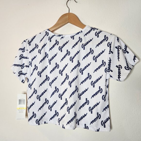 NWT Guess Kids Girls Medium (10-12) White Graphic Crop Top - Picture 5 of 5